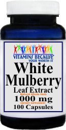 Vitamins Because White Mulberry Leaf Extract 1000mg per Serving, 200 Capsules