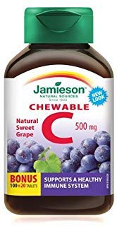 Jamieson Laboratories Vitamin C Complex Tablets 500mg Grape, 20 Count