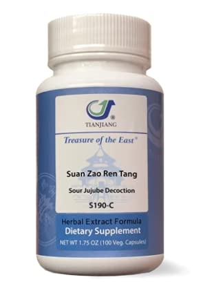 Treasure of the East Sour Jujube Decoction - Suan Zao Ren Tang, 5:1 Concentrated Herbal Extract Granules, 100 Capsules