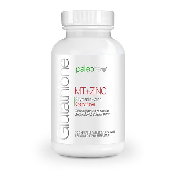 PaleoLife Premium Glutathione + Milk Thistle + Zinc Chewable Tablets, 90 Count