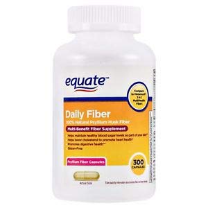 Equate Daily Fiber Multi-Benefit Natural Psyllium Husk Fiber Capsules 600 Capsules