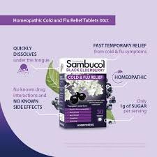 Sambucol Cold and Flu Relief Quick Dissolve Tablets Black Elderberry 12 Tablets