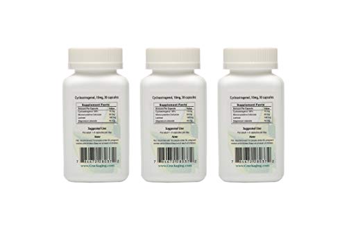 Crackaging Super-Absorption Cycloastragenol 98% Telomere Cellular Vitality Supplement DNA & Immune Support, 90 Capsules