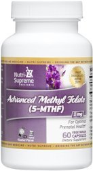 NUTRI-SUPREME RESEARCH Advanced Methyl Folate (5-MTHF) 1 Mg Capsule, 60 Capsules