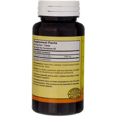 Nature's Blend Lysine 1,000 mg Tablet, 50 Tablets