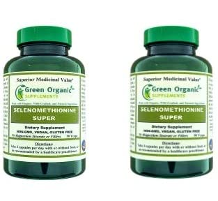 Green Organic Supplements Selenium Seleno-Methionine Capsules, 360 Capsules