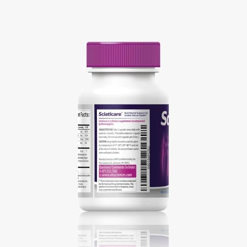 Vita Sciences Sciaticare Nerve Sciatica Support Supplement Vegetarian Capsules 60 Count