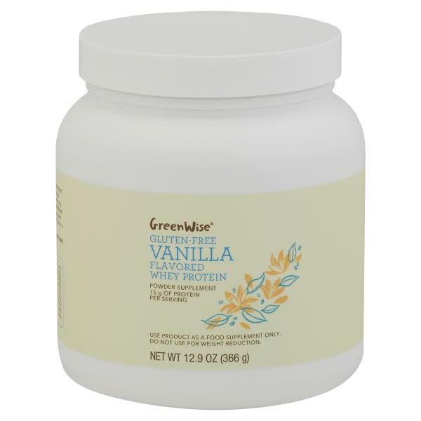 Generic Green-Wise Gluten Free Vanilla Flavor Whey Protein Powder 11.7 oz