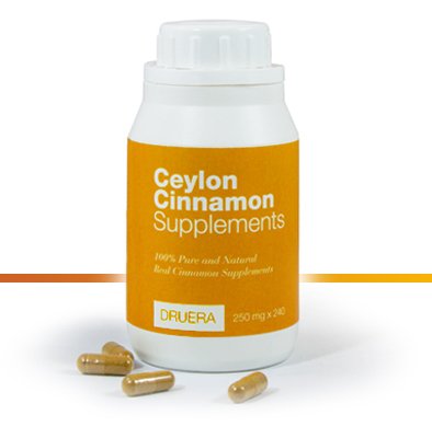 Dru Era Ceylon Cinnamon Supplements 250mg Capsules 240 Count