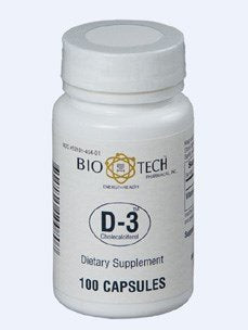 Bio-Tech Pharmacal D3 (Cholecalciferol) 1000 IU Capsule, 100 Count