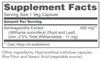 PROTOCOL FOR LIFE BALANCE Ashwagandha Extract 450MG Capsules 90 Count