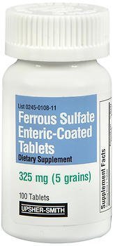 Upsher-Smith Ferrous Sulfate 325 mg Tablets, 100 Tablets