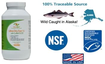 OcuSci Omega-3 Softgels 1700mg Triglyceride Omega-3 + EPA & DHA with Lutein & Zeaxanthin, B12, D3, 180 Softgels