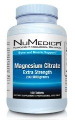NuMedica Magnesium Citrate Extra Strength 200 mg Tablets, 120 Count
