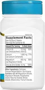 21st Century Cal Mag Zinc +D Vitamin 360 Tablets