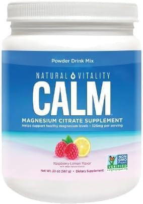 Generic Natural-Vitality Calm Magnesium Citrate Powder, Raspberry Lemon Flavor, 20 oz