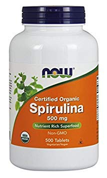 NOW Foods Spirulina Nutrient Rich Superfood 500 mg, 1000 Tablets