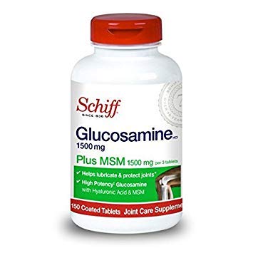 Schiff Glucosamine 1500mg Plus MSM and Hyaluronic Acid Tablet, 1050 Tablets