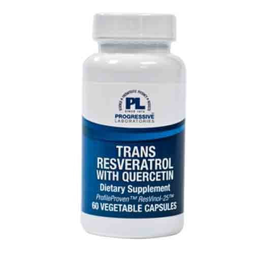 Progressive Laboratories Trans-Resveratrol with Quercetin 125mg Capsules, 60 Count
