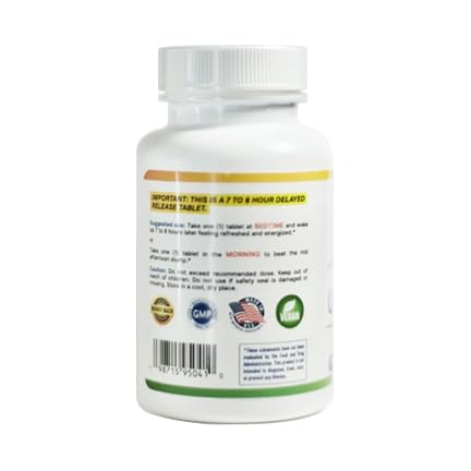 amUPandGO Natural 8 hr Delayed Release Caffeine Pill Tablets, 30 Tablets