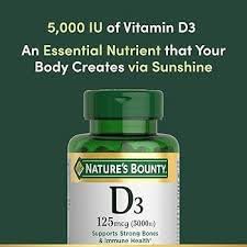 Nature's Bounty D3-5000 IU Softgels Maximum Strength, 480 Softgels