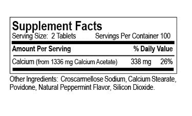 Dialyvite Calcium Acetate Tablet, 200 Count