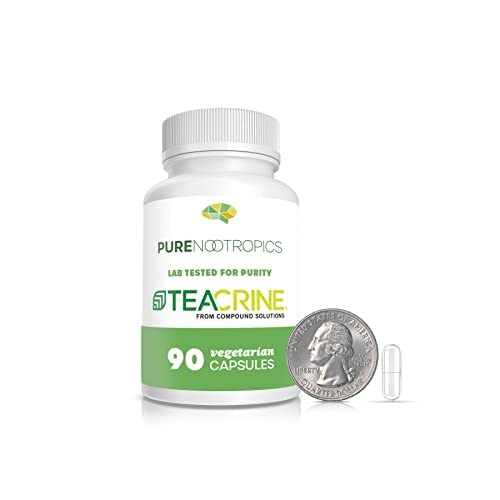 Pure Nootropics Theacrine (TeaCrine) Energy Supplement Capsule, 90 Capsules