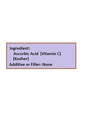 NuSci Ascorbic Acid Vitamin C Pure Powder USP & FCC Quality, 3.53 oz