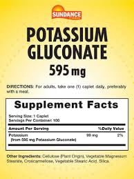 Sundance Potassium Gluconate 595 mg Caplets, 600