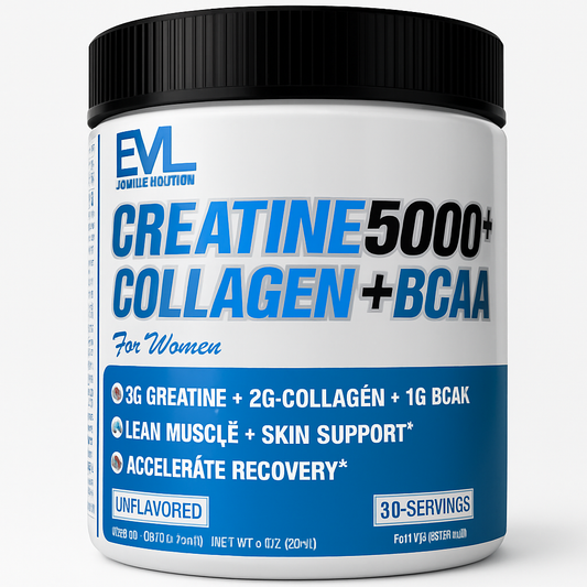 EVL Nutrition Creatine 5000 + Collagen + BCAA Powder - 30 Servings
