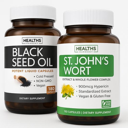 Healths Harmony Black Seed Oil & St. John's Wort Capsules - 360 Count