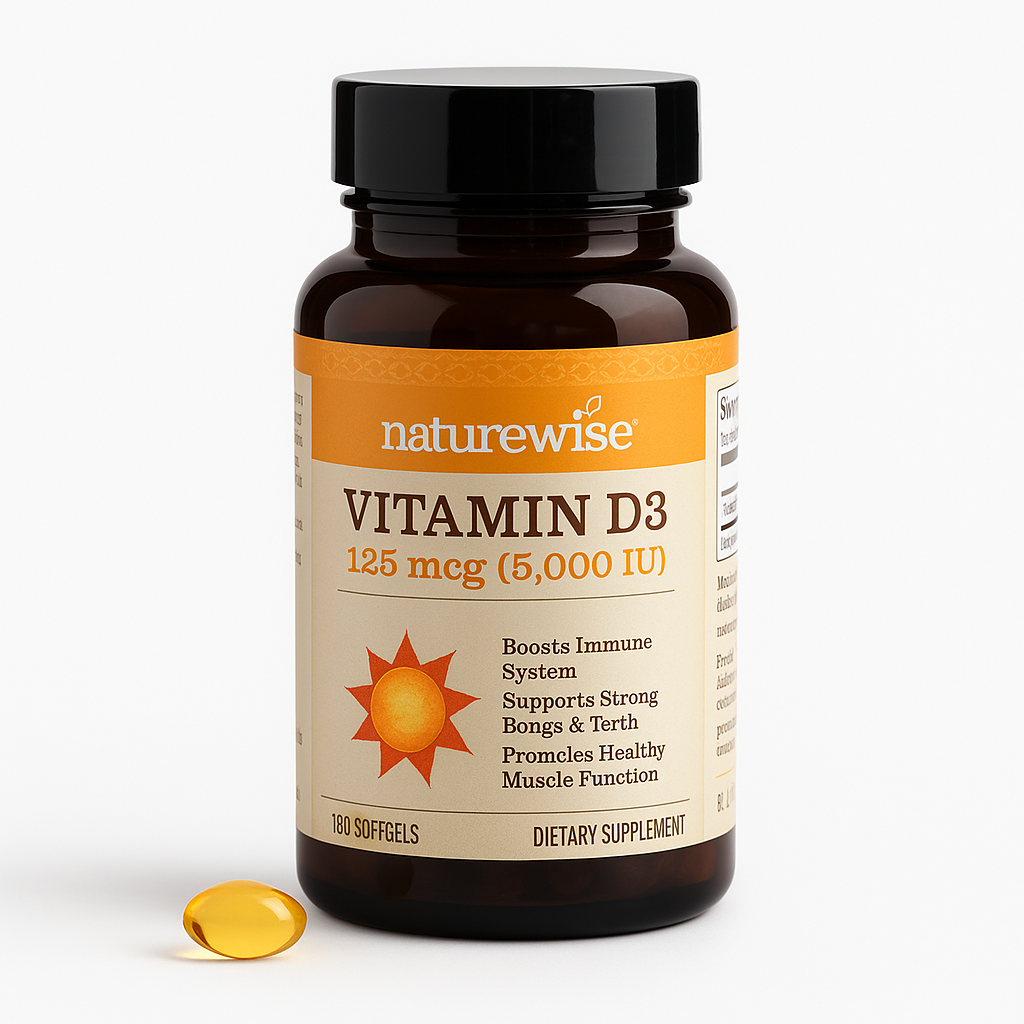 NatureWise Vitamin D3 5000IU Softgels, 30 Count