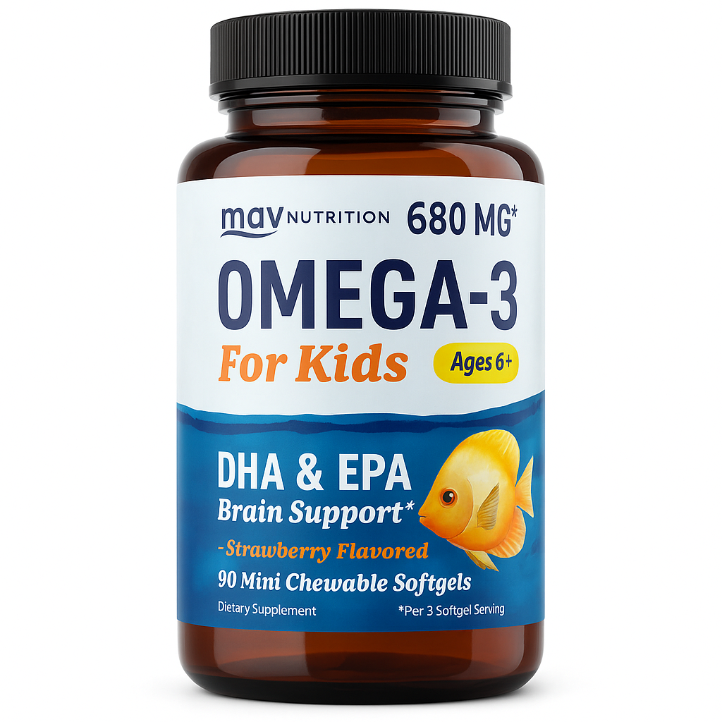 MAV Nutrition Omega-3 Softgel for Kids - 90 Count