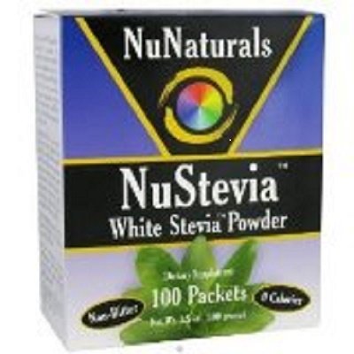 NuNaturals NuStevia White Stevia Powder, 300 Packets