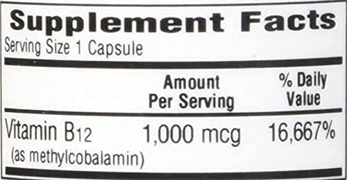 Bio-Tech Pharmacal Vitamin B12 Methylcobalamin Capsules, 100 Count