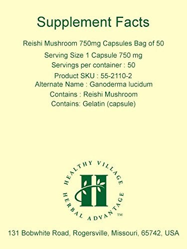 Herbal Advantage Reishi Mushroom 750mg Capsules, 1 Capsule