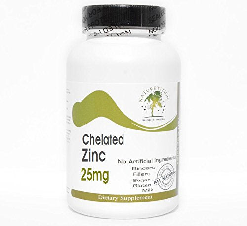 Naturetition Supplements Chelated Zinc 25mg Capsules, 200 Capsules