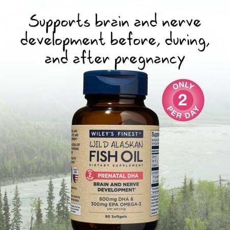 Wiley's Finest Wild Alaskan Fish Oil Prenatal DHA Softgels 60 Count