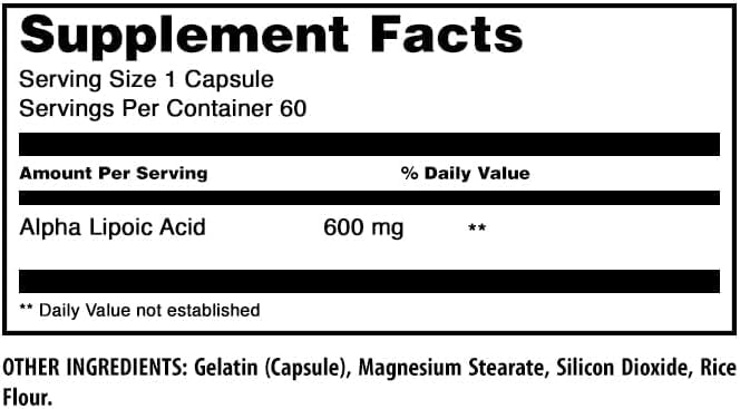 Amazing Nutrition Alpha Lipoic Acid Capsule 1 Count