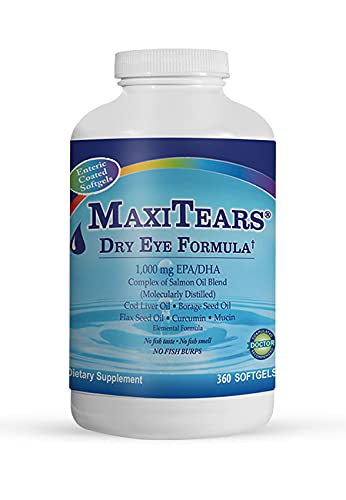 MaxiTears Dry Eye Supplement Softgels 360 Count