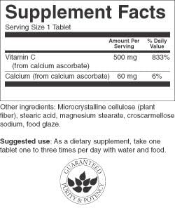 Swanson Buffered Vitamin C 500 Milligrams Tablets 250 Count