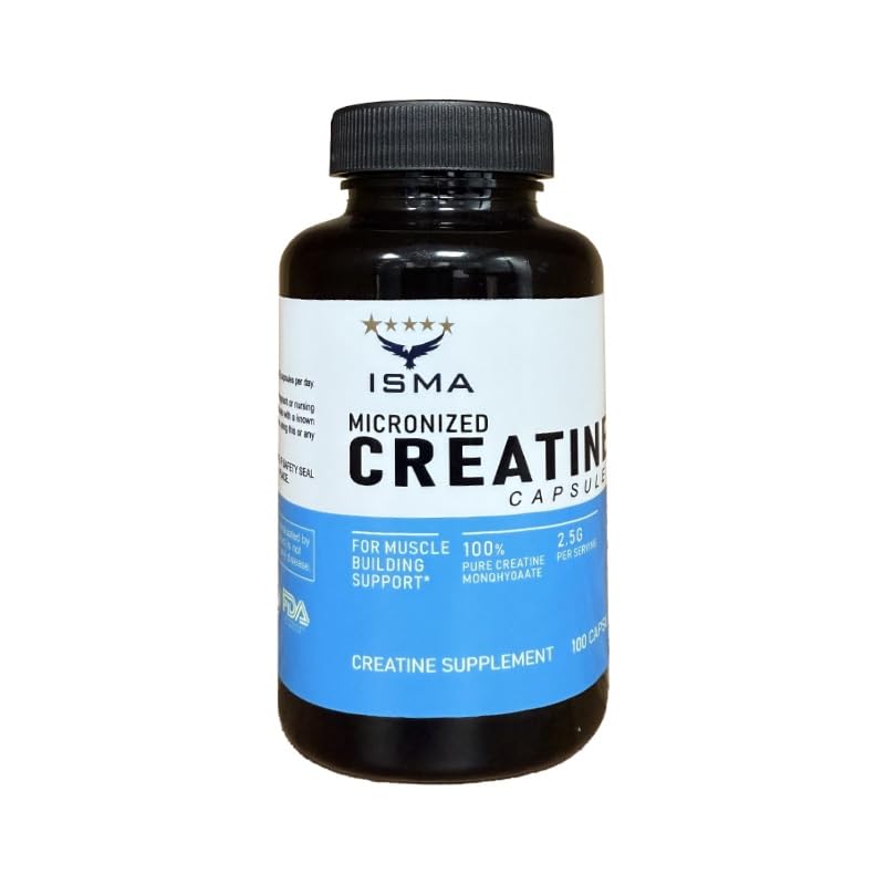 ISMA Creatine Monohydrate Capsules, 100 Count