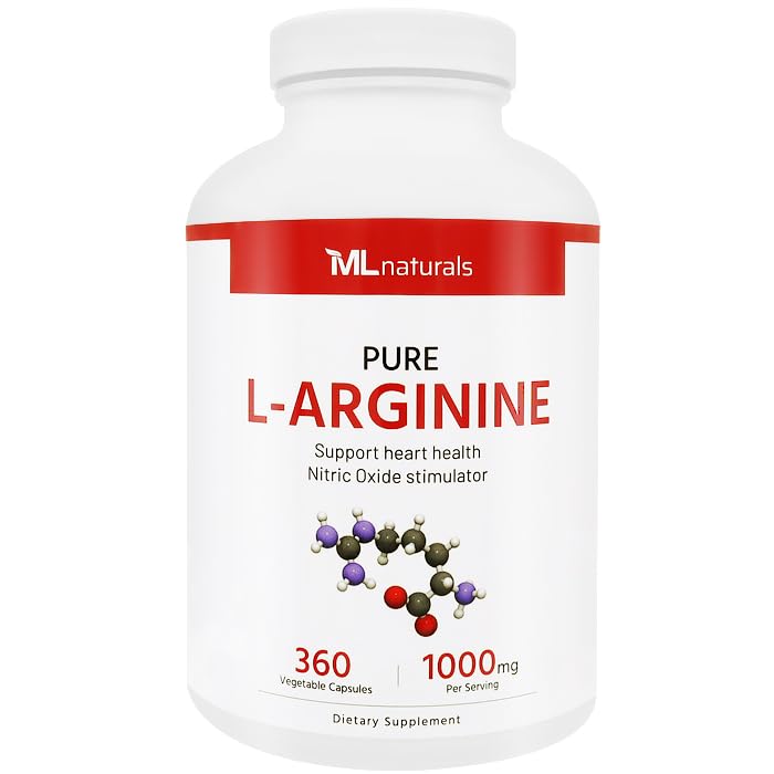 ML Naturals L-Arginine 1000mg Vegetable Capsules, 360 Count