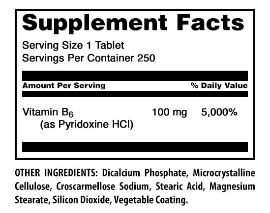 Amazing Nutrition Vitamin B6 Supplement 250 Tablets