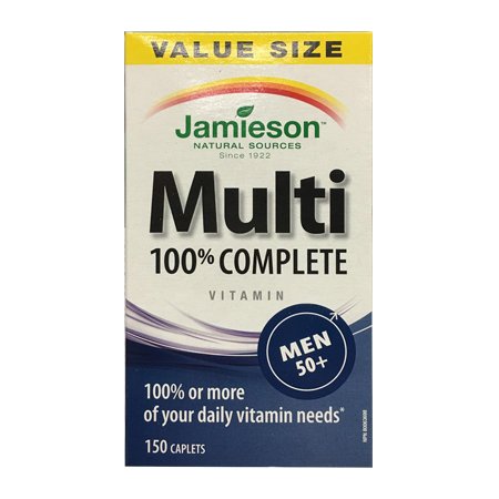 Jamieson 100% Complete Multivitamin for Men 50+ Caplets, 150 Caplets