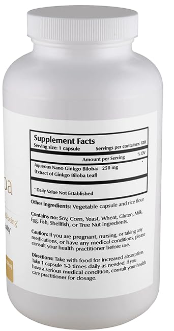 One Planet Nutrition Nano Ginkgo Biloba 250 mg Capsules, 120 Count