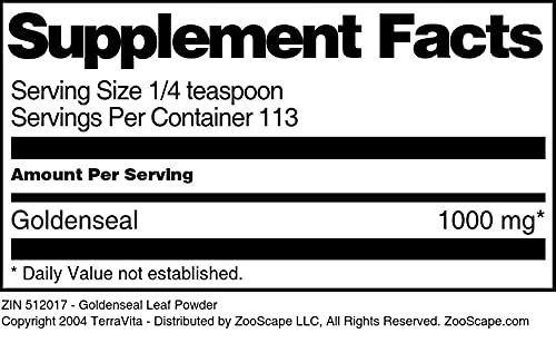 Terravita Goldenseal Leaf Powder, 12 oz