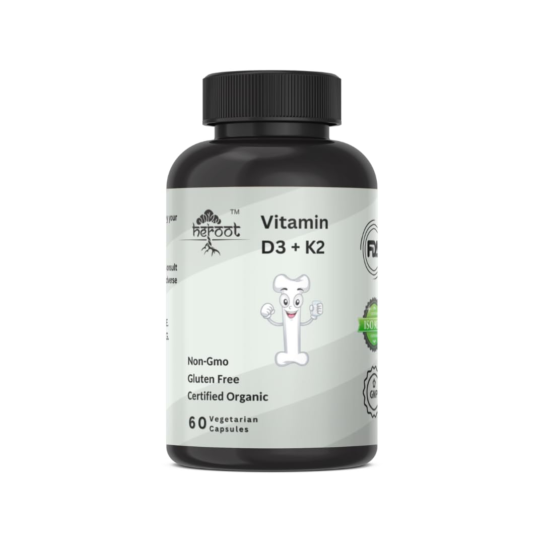 Heroot Vitamin K2 (MK7) with D3 Extra Strength Capsule, 120 Count