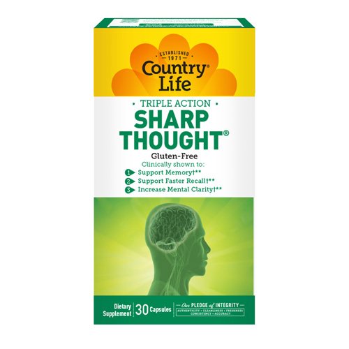 Country Life Vitamins Sharp Thought Capsules, 30