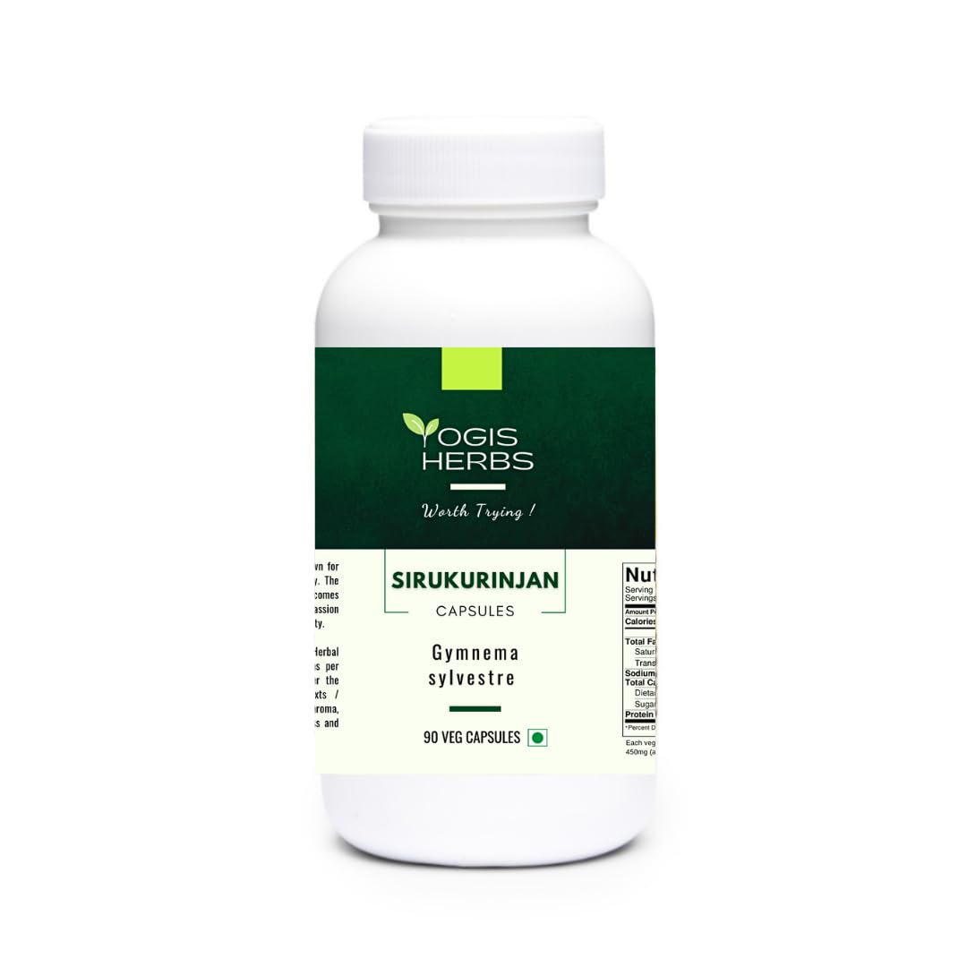 YOGIS HERBS Sirukurinjan Capsules (Gymnema Sylvestre) – Herbal Supplement for Digestive, Metabolic, and Immune Support – 90 Veg Capsules